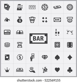 Casino-Symbole universelles Set für Web und Mobile