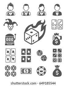 Casino icons. Vector illustrations.