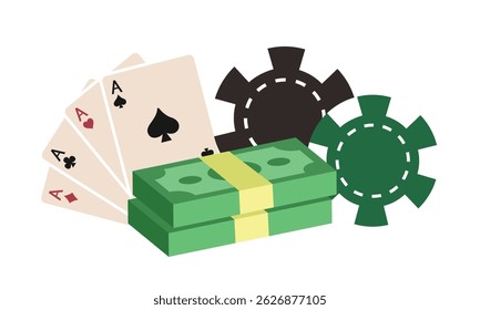 Casino icons. Vector icons isolated on white background.