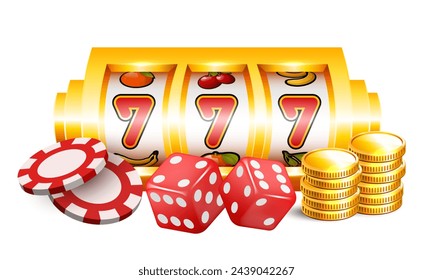 Casino illustration. Vector 3D elements on the theme of casinos and gambling.