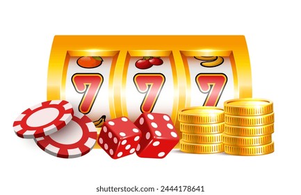 Casino illustration. Vector 3D elements on the theme of casinos and gambling.