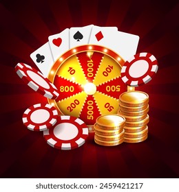 Casino illustration. Vector 3D elements on the theme of casinos and gambling.