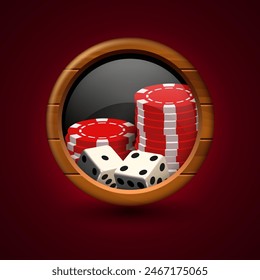 Casino illustration. Vector 3D elements on the theme of casinos and gambling.
