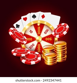 Casino illustration. Vector 3D elements on the theme of casinos and gambling.