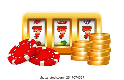 Casino illustration. Vector 3D elements on the theme of casinos and gambling.