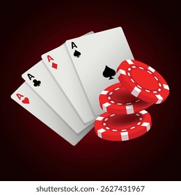 Casino illustration. Vector 3D elements on the theme of casinos and gambling.
