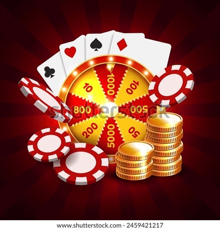 Casino illustration. Vector 3D elements on the theme of casinos and gambling.