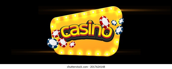 Casino Illustration. Vector gambling design for invitation or promo banner. Online casino. Vector illustration. 