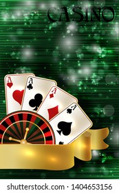 Casino invitation banner, vector illustration