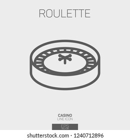 Casino isometric roulette line icon