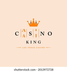 Casino king logo. crown and roulette letter design. for business, advertising and more