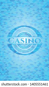 Casino light blue mosaic emblem