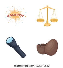 casino, lighting and other web icon in cartoon style.justice, religion icons in set collection.