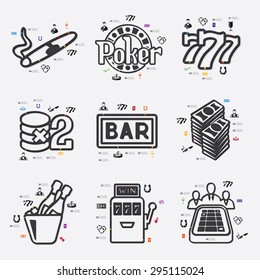 casino line infographic illustration. Fully editable vector file