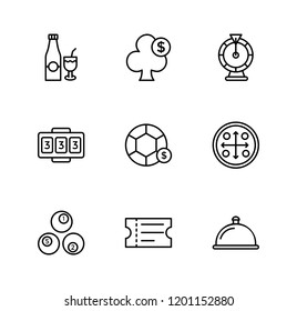 Casino Line Vector Icons