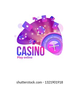 casino logo 2019 place for text chips roulletcubes 3d