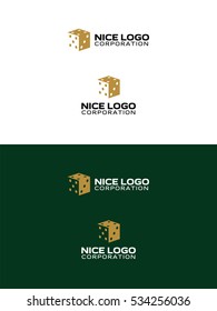 Casino Logo, 3d Gold Dice Icon, Jackpot Logotype