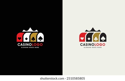 Casino logo conceito casino design símbolo ícone símbolo vencedor jogar clube sucesso modelo 