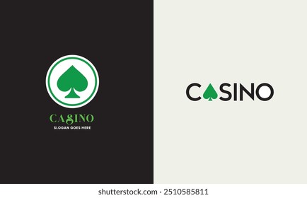 Casino logo conceito casino design símbolo ícone símbolo vencedor jogar clube sucesso modelo 