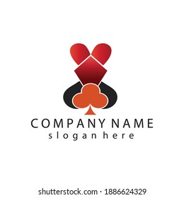 casino logo creative illustration poker color design template design vector