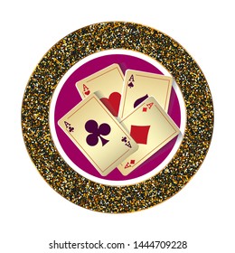 Casino logo design, colorful gambling emblem, label, badge, vector Illustration