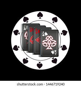 Casino logo design, colorful gambling emblem, label, badge, vector Illustration