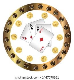 Casino logo design, colorful gambling emblem, label, badge, vector Illustration