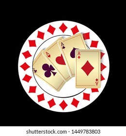Casino logo design, colorful gambling emblem, label, badge, vector Illustration