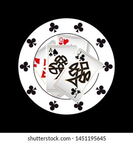 Casino logo design, colorful gambling emblem, label, badge, vector Illustration
