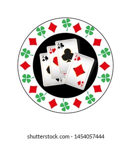 Casino logo design, colorful gambling emblem, label, badge, vector Illustration