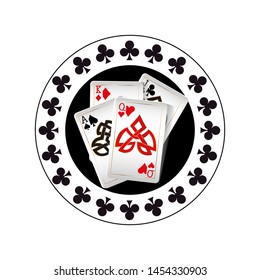 Casino logo design, colorful gambling emblem, label, badge, vector Illustration