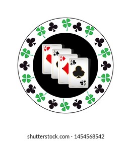 Casino logo design, colorful gambling emblem, label, badge, vector Illustration