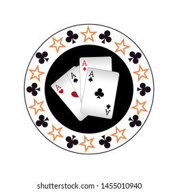 Casino logo design, colorful gambling emblem, label, badge, vector Illustration