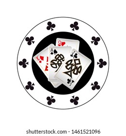 Casino logo design, colorful gambling emblem, label, badge, vector Illustration