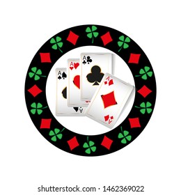 Casino logo design, colorful gambling emblem, label, badge, vector Illustration