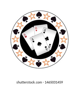 Casino logo design, colorful gambling emblem, label, badge, vector Illustration