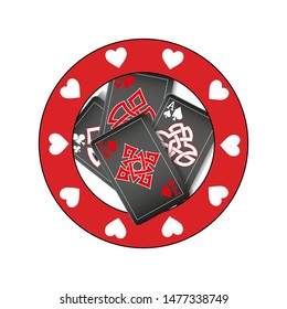Casino logo design, colorful gambling emblem, label, badge, vector Illustration