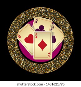 Casino logo design, colorful gambling emblem, label, badge, vector Illustration