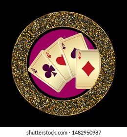 Casino logo design, colorful gambling emblem, label, badge, vector Illustration