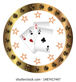 Casino logo design, colorful gambling emblem, label, badge, vector Illustration