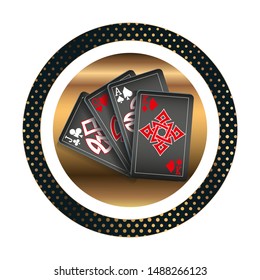 Casino logo design, colorful gambling emblem, label, badge, vector Illustration