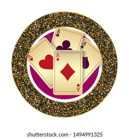 Casino logo design, colorful gambling emblem, label, badge, vector Illustration