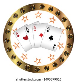 Casino logo design, colorful gambling emblem, label, badge, vector Illustration