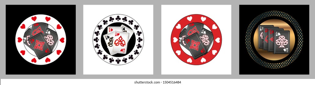 Casino logo design, colorful gambling emblem, label, badge, vector Illustration