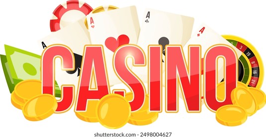 Casino logo. Money jackpot in gambling games emblem