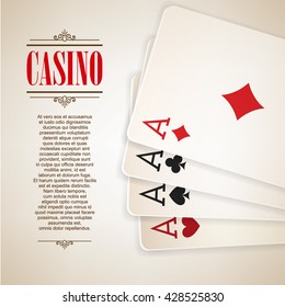 Casino logo poster background or flyer. Vector illustration.