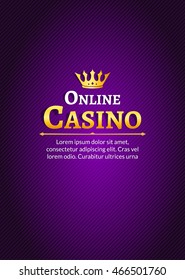 Casino logo template poster. Online Casino background design.