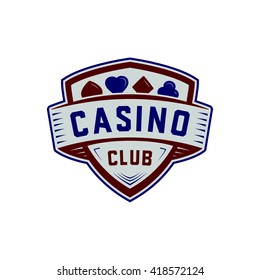 Casino logo. Vector and illustration. Casino shield vintage design logo template.