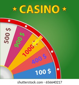Casino logo. Wheel of Fortune. Flat design, vector illustration, vector.