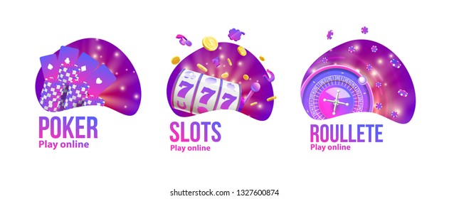 casino logos set place for text 